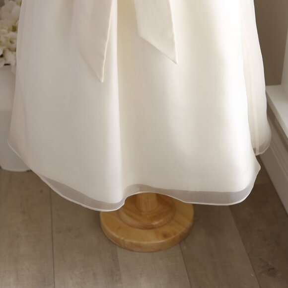 Ivory Silk Organdy & Cotton Linen Dress Flower Girl Special Occasion Size 6x/7 - Picture 5 of 7